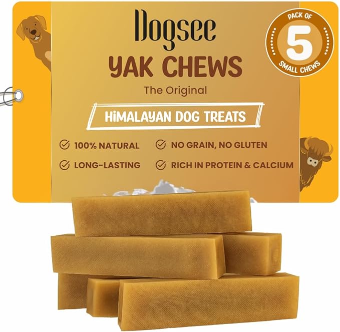 Dogsee Original Himalayan Yak Cheese Dog Chews (Small - 5 Bars) | Yak Chews for Small Dogs | Rawhide Free | Easily Digestible Dog Treats-PawvioPets