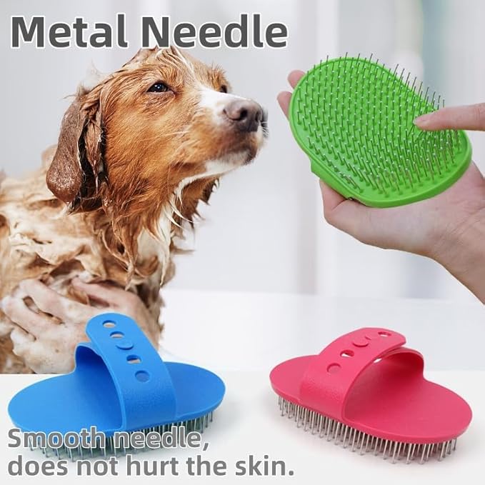 4-Pack Silicone Cat Brush Set, Pet Scratcher and Massager – Adjustable Pet Deshedding Brush, Bath Brush for Cats and Dogs, Suitable for Furniture Legs & Corners (Needle Style - 2PCS (Blue + Green))-PawvioPets