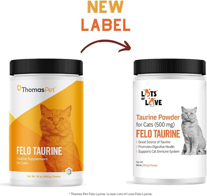 FELO Taurine - Taurine Supplement for Cats, Taurine for Cats, Taurine Powder for Cat - 16 Oz, Powder (Thomas Pet Earlier)-PawvioPets
