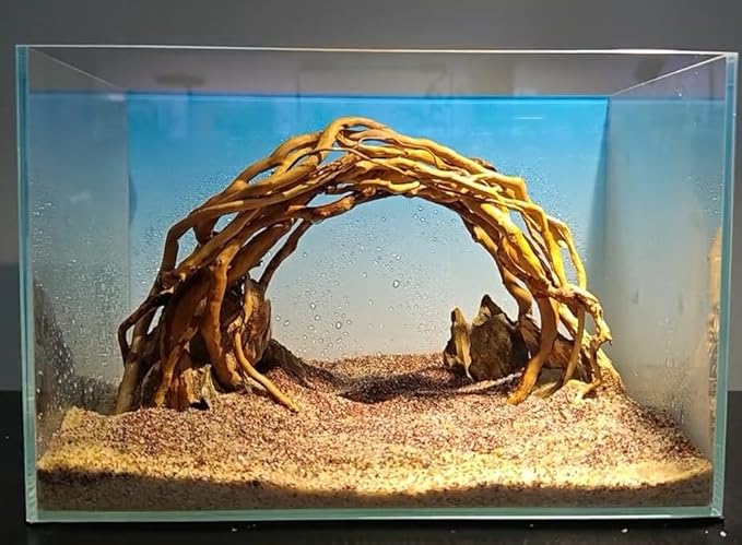 Aquarium Driftwood Centerpiece Aquarium Landscape, Handcrafted!!! Fish Tank hardscape Landscape (Small Silent Cave)-PawvioPets