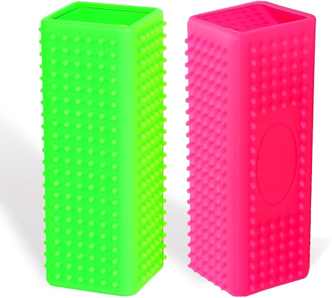 2pcs Pet Dog Cat Hair Remover, Pet Hair Removal Tool, Hollow Cleaner Brush for car，Interior, Furniture, Sofa (green and pink)-PawvioPets