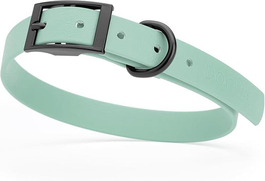 Dogline Biothane Waterproof Dog Collar Strong Coated Nylon Webbing with Black Hardware Odor- Proof for Easy Care Easy to Clean High Performance Fits Small Medium or Large Dogs, Sage Green-PawvioPets