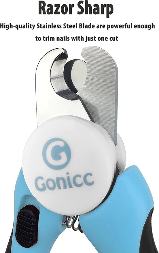 gonicc Dog & Cat Pets Nail Clippers and Trimmers - with Safety Guard to Avoid Overcutting, Free Nail File, Razor Sharp Blade - Professional Grooming Tool for Pets-PawvioPets