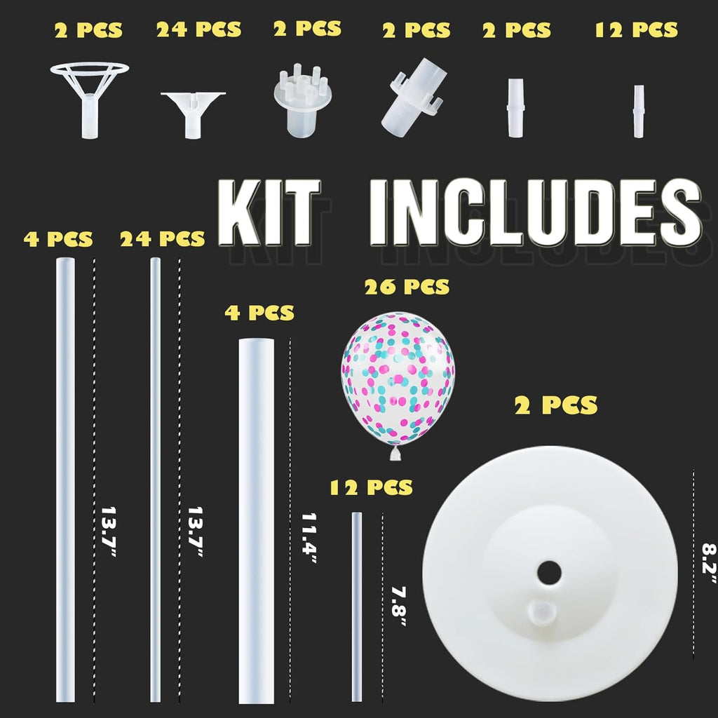 Pink Blue Purple Balloon Column Kit Set of 2,Balloon Column Stand with Base&Pole,Backdrop Decoration for Magic Theme Birthday,Wedding,Engagement,Baby Shower, Party, or Bachelorette Supplies(Hot Pink)