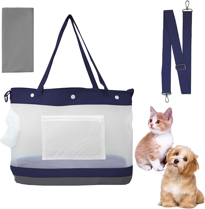 Dog Purse Carrier for Small Dogs Cat Kitty Puppy Rabbit Bunny Dog Cat Bag Carrier for Animals up to 22lbs Soft Sided, Collapsible Pet Carrier Sling for Outing Travel Vet-Dark Blue-PawvioPets