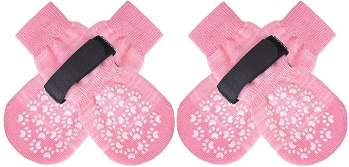 EXPAWLORER Anti Slip Dog Socks to Prevent Licking Paws, Dog Shoes for Hot Pavement, Dog Booties for Small Medium Large Senior Dogs, Traction Control Boots & Paw Protectors for Hardwood Floors-PawvioPets