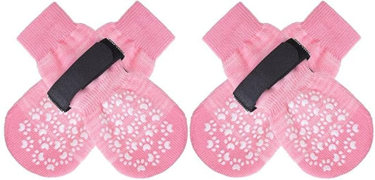 EXPAWLORER Anti Slip Dog Socks to Prevent Licking Paws, Dog Shoes for Hot Pavement, Dog Booties for Small Medium Large Senior Dogs, Traction Control Boots & Paw Protectors for Hardwood Floors-PawvioPets