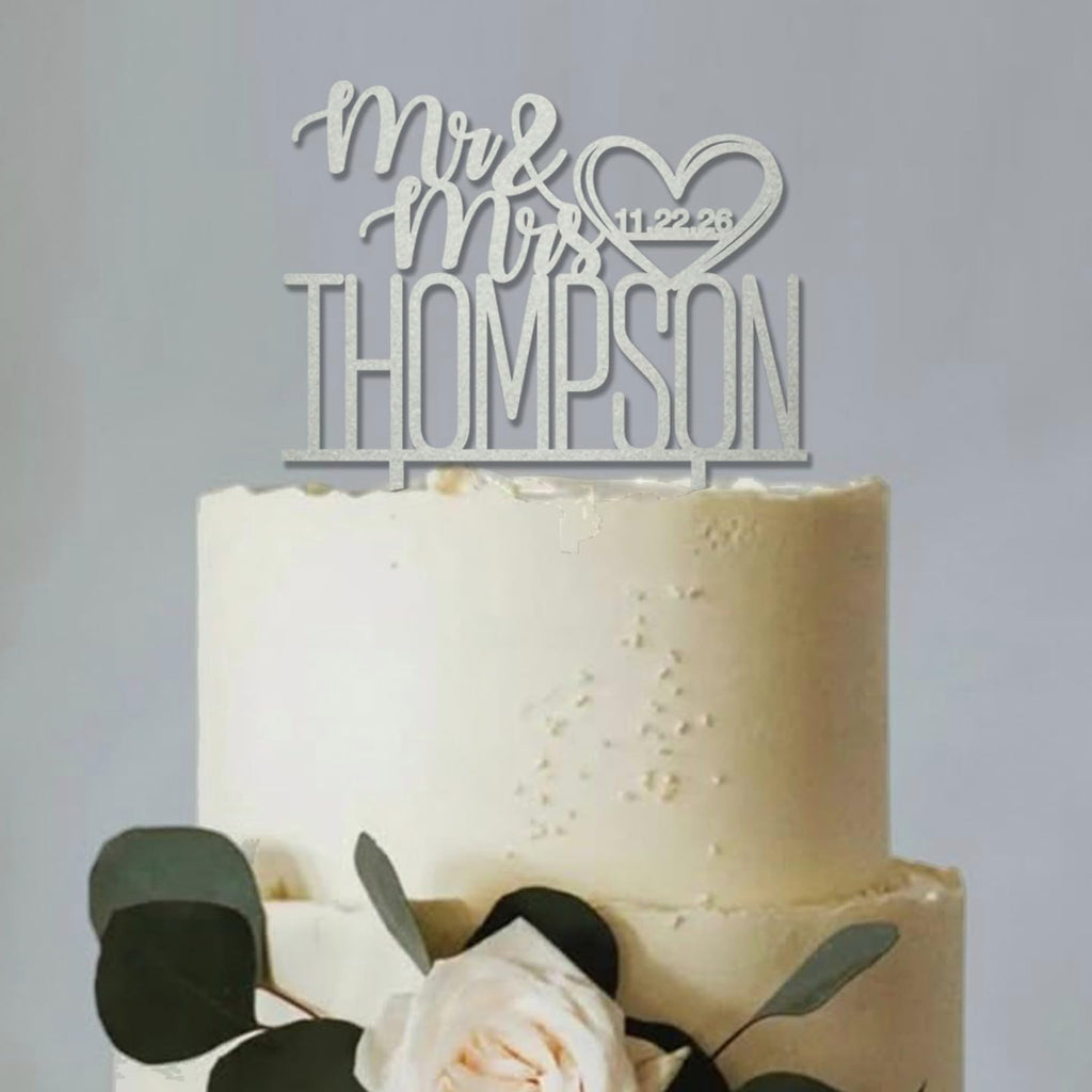 Wedding Cake Toppers/Wedding Cake Toppers Bride and Groom/Custom Cake Topper/Customizable Anniversary Mr and Mrs Cake Topper/Rustic cake topper/Date wedding Cake topper.Wood Cake topper