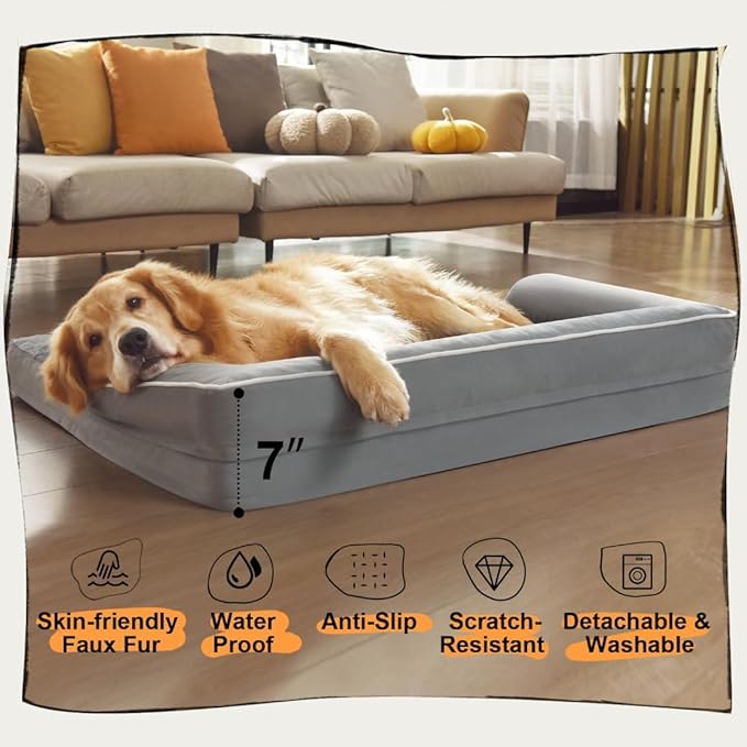 Small Dog Bed Waterproof Orthopedic Dog Beds for Small Dogs Cats Comfy Cat Bed with Washable Removable Cover-PawvioPets