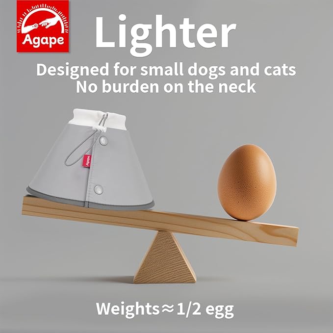 Agape Soft Cone for Cats & Small Dogs, Comfy Pet Cone to Stop Licking, Adjustable Cat E Collar Alternative After Surgery, Protective Elizabethan Collar for Pup & Kitty, Water Repellent Recovery Cone-PawvioPets