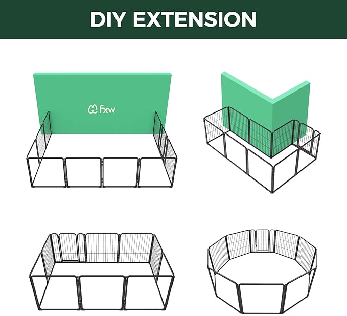 FXW Homeplus Unleashed Indoor Dog Playpen - Stress-Free and Safe Play, Heavy Duty 24 Inch 5 Acrylic Panels + 5 Wire Panels Dog Pen for Puppy and Small Dogs, Black│Patented-PawvioPets
