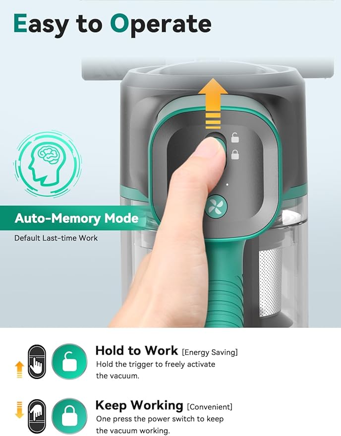 DEVOAC S10K Cordless Vacuum Cleaner, 45Kpa 50mins Lightweight Stick Vacuum with Powerful Suction for Home, Rechargeable, Self-Standing, Handheld Vacuum Cleaners for Hardwood Floors, Carpets, Pet Hair-PawvioPets