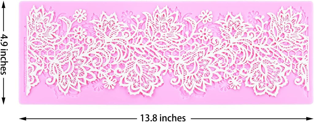 Embossing Lace Fondant Molds, Multi Circle Flowers Lace Mat Wedding Cake Decoration Tool, Rattan Shaped Cupcake Mat Silicone Molds Set of 3
