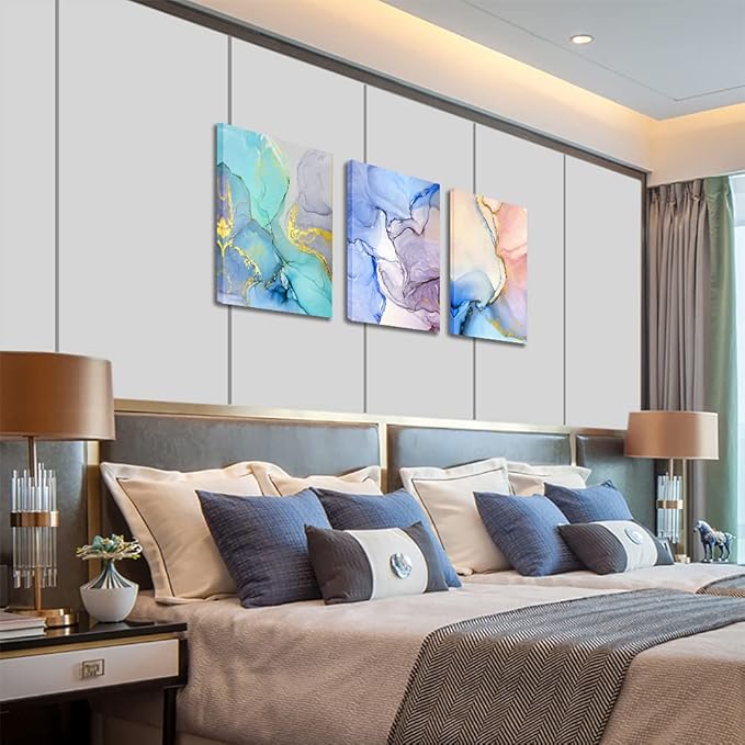 Abstract Wall Decor For Living Room Large Size Canvas Wall Art Paintings For Bedroom Colorful Color Abstract Wall Artworks Pictures For Office Decor Bathroom Home Decorations Art 3 Piece 20x28-PawvioPets