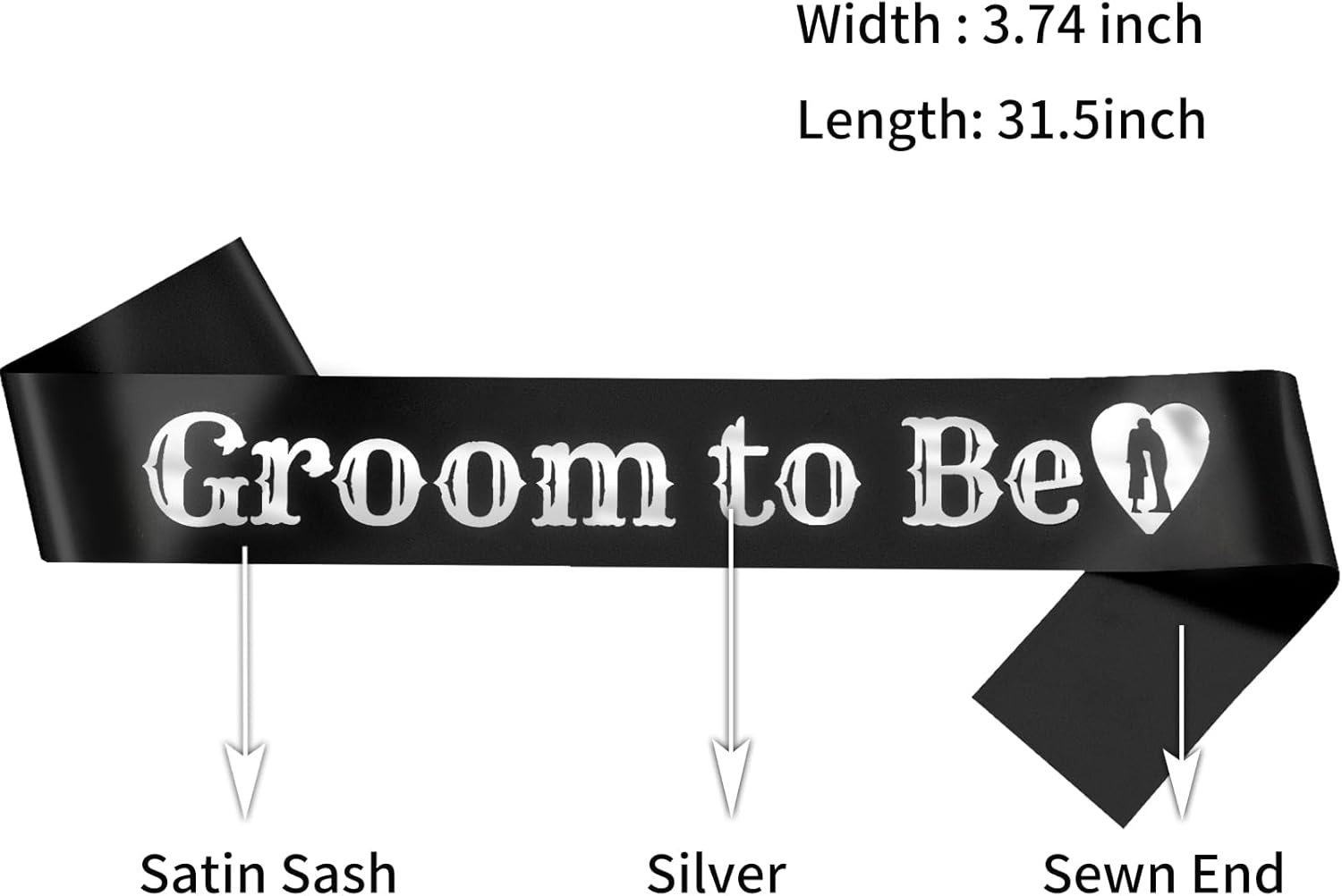 Black Groom to Be Sash Silver Foil& Silver Bride to Be with Black Foil, Funny Sashes for Bachelorette Party Bridal Shower Wedding Engagement Decorations Supplies Favors, Future Mrs and Lucky Mr Sash