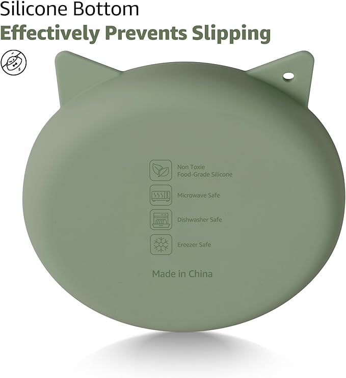 Coomazy Silicone Slow Feeder Dog Cat Bowls, Interactive Puzzle Toy for Pets Dry/Wet Food Training, Keeps Dogs Cats Busy, Prevents Puppy Kitty Overeating (Green, 0.8 Cup)-PawvioPets