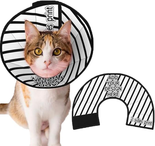 Custom Cat Cone Collar Soft Lick Prevention Pet Recovery Collar for Spay Safety Elizabethan Collar-PawvioPets