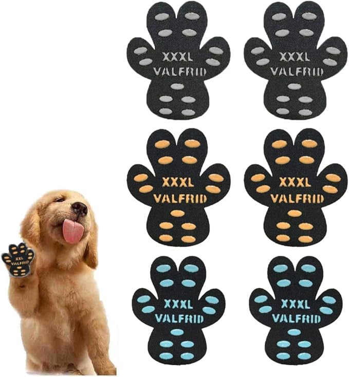 Dog Paw Pads Anti-Slip Paw Protector,15 Sets-60 Pads Keeps Dogs from Slipping On Hardwood Floors,Traction Control Non-Skid Stronger Adhesive for Senior Dogs and Weak Paws Multicolor XXXL-PawvioPets