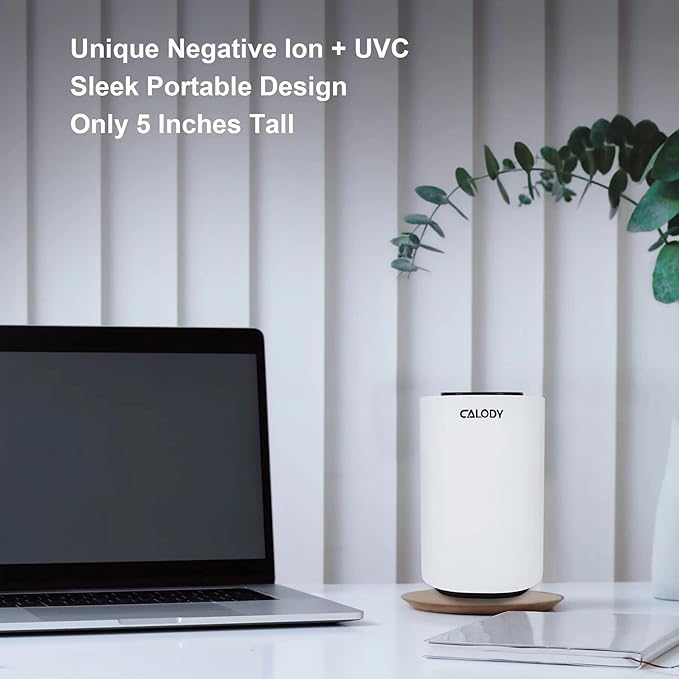 Calody Air Purifiers for Bedroom Home, Car air purifier Ionizer, 15 Million Negative Ions for Smokers, 30dB Quiet Portable Ionic Air Purifiers, Helps Alleviate Allergies, Dust, Home, and Office Use-PawvioPets