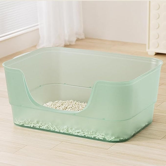 Extra Large Cat Litter Box with Clear Jelly Color,High Sided Litter Box for Big Cats,XL Cat Litter Box for Multiple Cats,Jumbo Cat Litter Box,Giant Kitty Litter Box,Anti-Splashing,Easy to Clean-PawvioPets