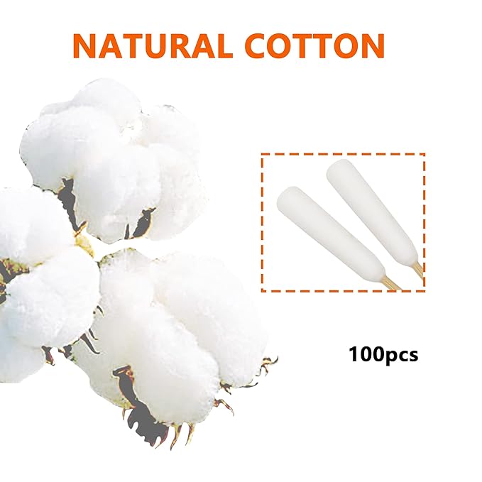 6 Inch Long Cotton Swabs of Medium and Large Pets Ears Cleaning or Makeup 100pcs-PawvioPets