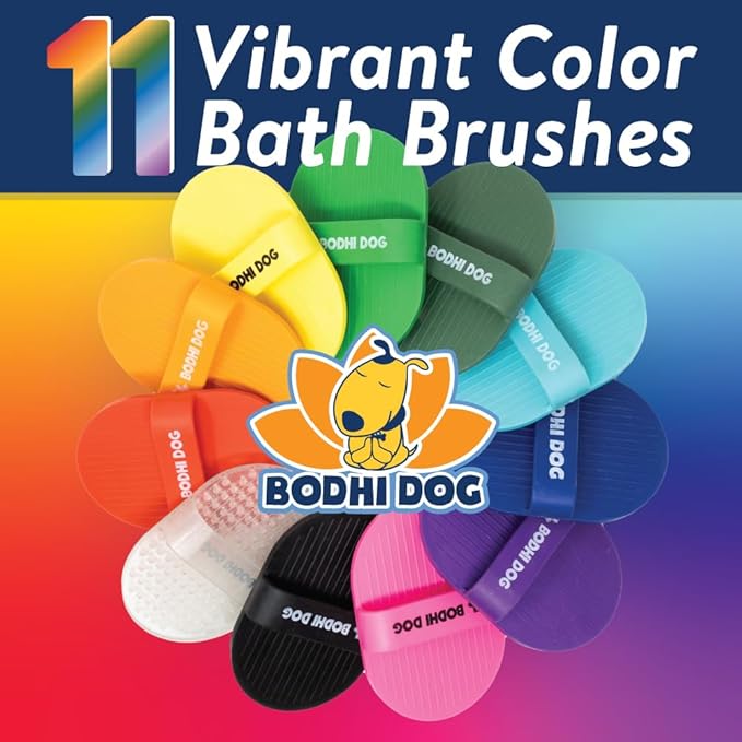 Bodhi Dog Shampoo Brush - Pet Grooming & Bath Supplies for Dogs and Cats - Bath Brush for Long & Short Hair - Premium Scrubber for Shower, Bathing & Massage (One Pack, Green)-PawvioPets