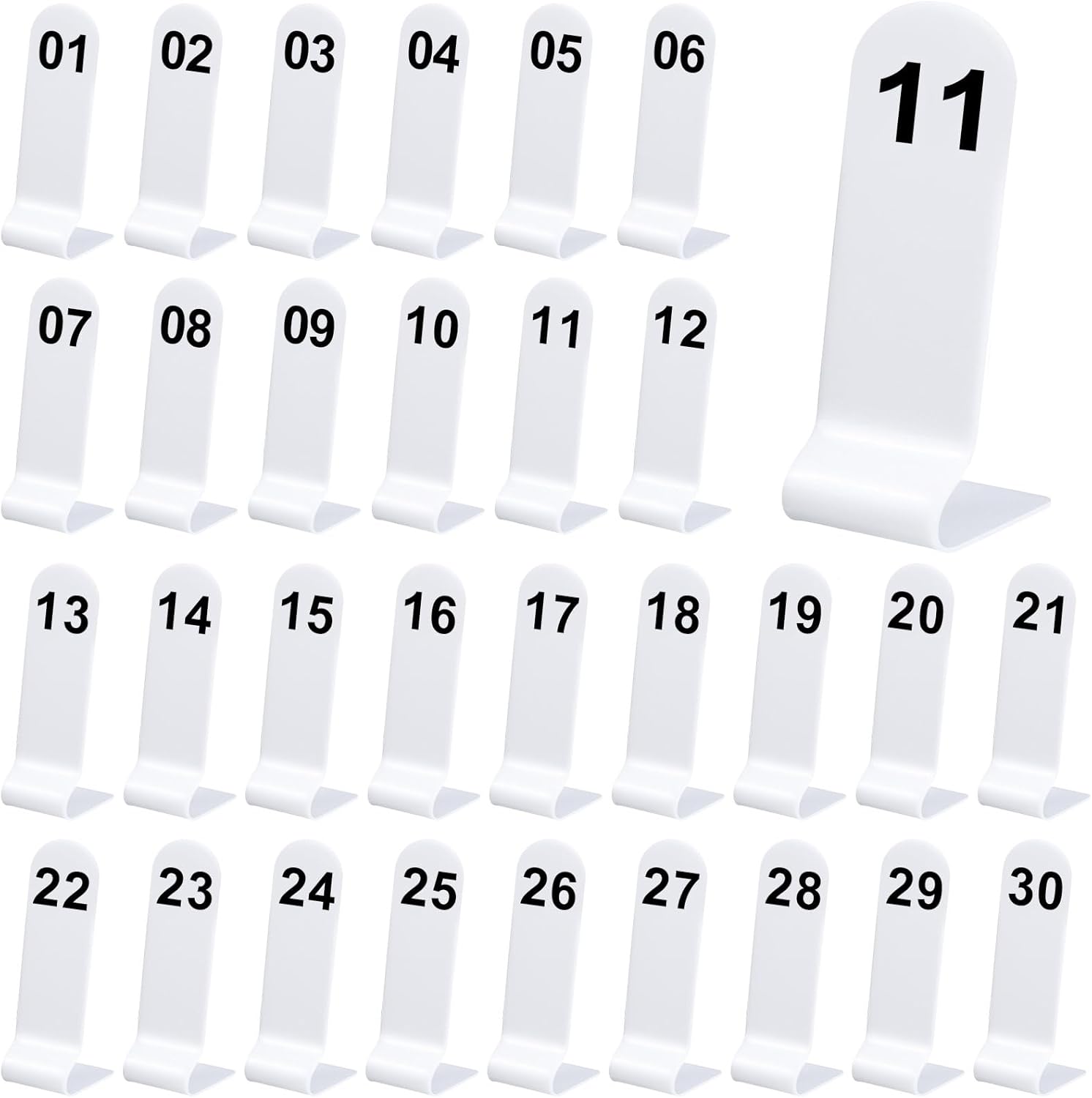 Tuanse 1-30 Table Order Numbers Restaurant Double Sided Acrylic Reception Number Stands Signs for Wedding Restaurant Seating Cafes Party Banquet(White)