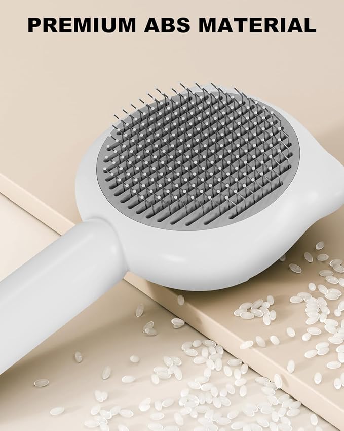 Cat Brush for Short or Long Haired Cats Dogs Rabbits, Cute Tiger Shape Dog Brushes with Release Button for Massage and Removes Loose Fur, Dog Hair Brush Pet Grooming Deshedding Comb-PawvioPets