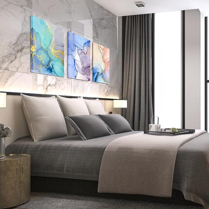 Abstract Wall Decor For Living Room Large Size Canvas Wall Art Paintings For Bedroom Colorful Color Abstract Wall Artworks Pictures For Office Decor Bathroom Home Decorations Art 3 Piece 20x28-PawvioPets