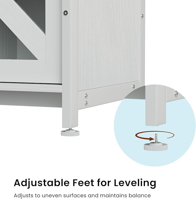 55-75 Gallon Aquarium Stand Heavy Duty Steel Frame, Fish Tank Cabinet with Accessories Storage for Reptile Terrarium & Turtle Tank - 1000lbs Capacity (White)-PawvioPets