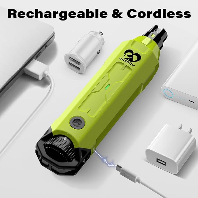 Casfuy 6-Speed Dog Nail Grinder - Newest Enhanced Pet Nail Grinder Super Quiet Rechargeable Electric Dog Nail Trimmer Painless Paws Grooming & Smoothing Tool for Large Medium Small Dogs (Green)-PawvioPets