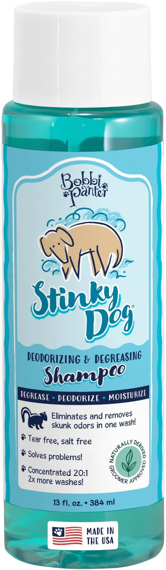 Bobbi Panter Dog Shampoo - Made in USA - All Natural Formula for Heavy Duty Deodorizing & Degreasing - Concentrated 25:1 for Professional Groomers - Fresh Clean Scent, 13 Oz-PawvioPets