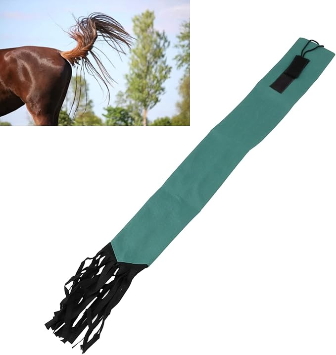 GLOGLOW Horse Tail Bag, Design Horse Tail Guard with Fringe for Keep Tail and Protected (Green)-PawvioPets