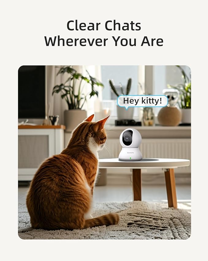 blurams Indoor Security Camera, 5GHz/2.4GHz Dual-Band, 2K PZT Pet Camera with Phone App, 360° Cameras for Home Security, 2-Way Audio, Motion Tracking, Night Vision, Siren, Cloud&SD-PawvioPets