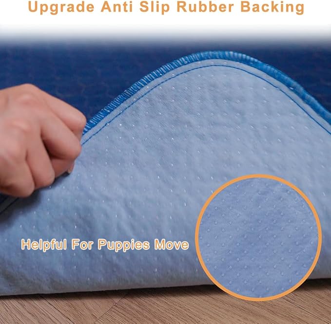 2Pack Pee Pads for Dogs Washable 53”x53”, Extra Large Puppy Pads Waterproof, Super Absorption, Anti Skid for Whelping Training-PawvioPets
