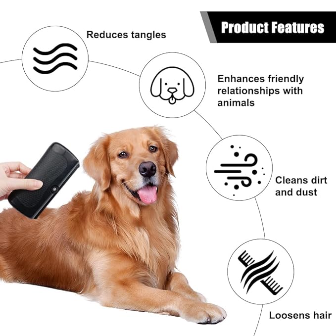 Deshedding Dog Brush Grooming Tool – Pet Hair Remover Comb for Shedding, Rhykin Brush for Short and Long Hair, Pet Groompro Deshedding Brush for Dogs,Cats,Rabbits, Horses Matted Loose Hair-PawvioPets