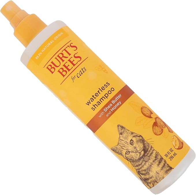 Burt's Bees for Pets Waterless Cat Grooming Spray with Shea Butter and Honey, 99.3% Natural Origin Formulas, Cats Dry Shampoo, Kitten Supplies, 6pk, 10oz-PawvioPets