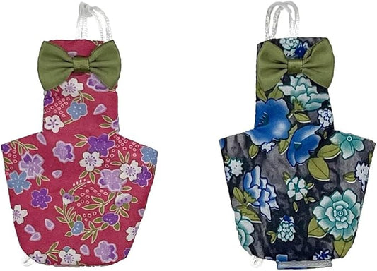 2 PCS Star Parrot Clothes for Birds Red&Balck Reusable Canary Birds Boutique Flyper Adjustable Bird Diape-PawvioPets