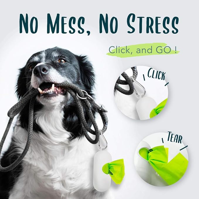 60 Count Compostable Dog Poop Bags, Extra Thick, Leak Proof, Unscented, Eco-Friendly, 9 x 13 Inches-PawvioPets