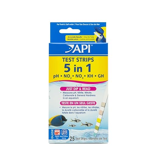 API 5-in-1 Test Strips Freshwater and Saltwater Aquarium Test Strips 25-Count Box-PawvioPets
