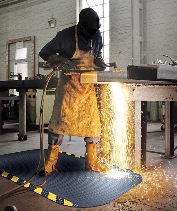 American Floor Mats Hog Heaven 5/8 inch Black & Black Border 5' x 12' Nitrile Backed Anti-Fatigue Comfort Mat-PawvioPets