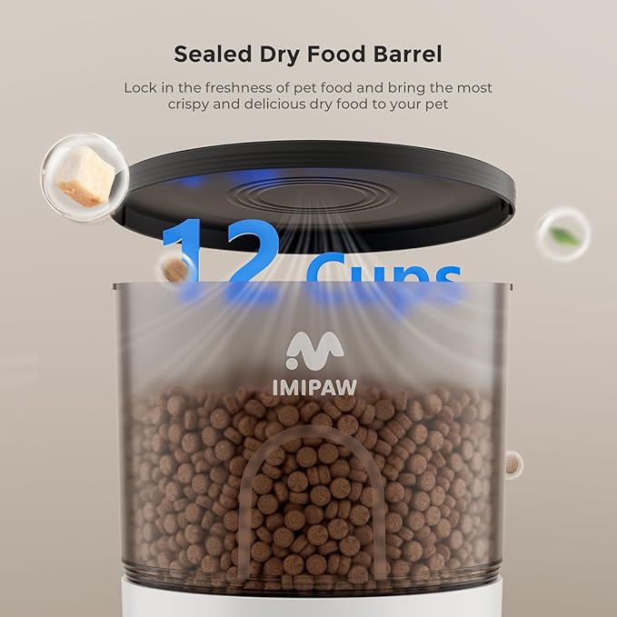 Automatic Cat Feeder - 3L Pet Dry Food Dispenser with Timed Programmable Portion Control, Dual Power Backup, Easy Set Up, 10 Meals Per Day for Cats and Puppies（Remote Not Supported）-PawvioPets