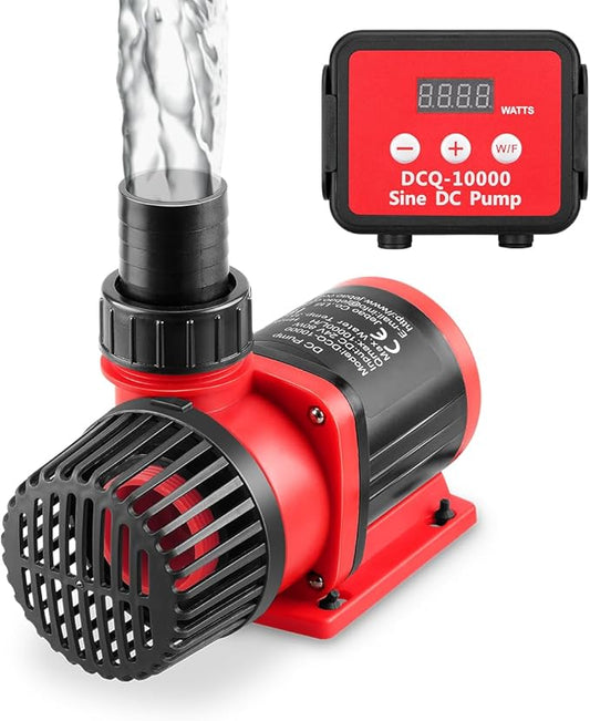 2640GPH 80W Aquarium DC Retrun Pump With LCD display Controller,DC24V 18FT Lift Controllable water pump for fresh and marine water fish tank,100 speeds ECO Quiet inline and submersible pump-PawvioPets