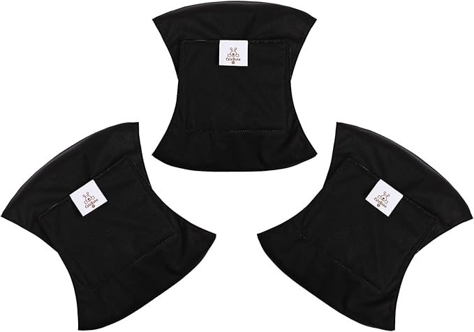 CuteBone Dog Diapers Male Washable Belly Band for Male Dogs Wraps Black 3pcs a Pack DM44S-PawvioPets