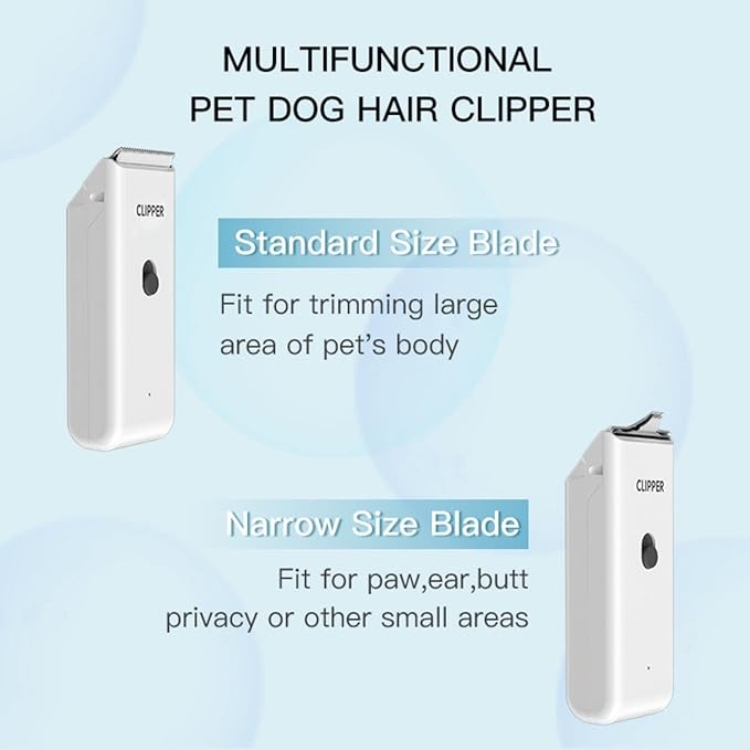 Dog Cat Home Hair Waterproof Clipper Portable Electric USB Rechargeable Pet Grooming Tools Low Noise Shaver Cordless Trimmer for Small and Large Pets-PawvioPets