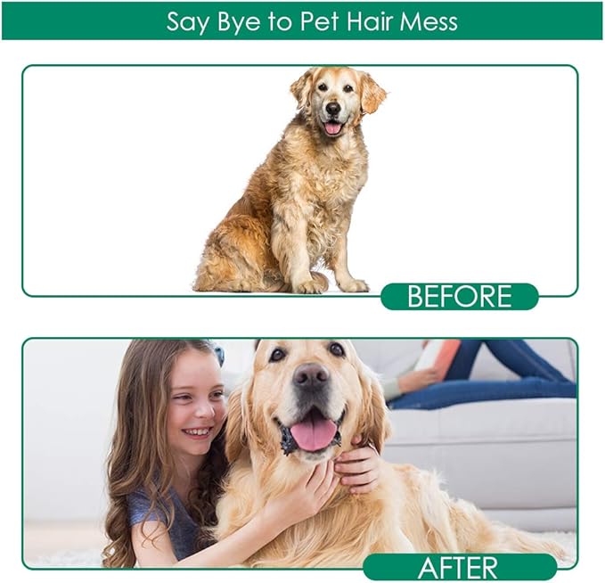 DELOMO Pet Hair Remover Gloves, 255 Tips, Deshedding Glove for Dog and Cat, Gentle De-Shedding Glove Brush, Green, 2 Count-PawvioPets