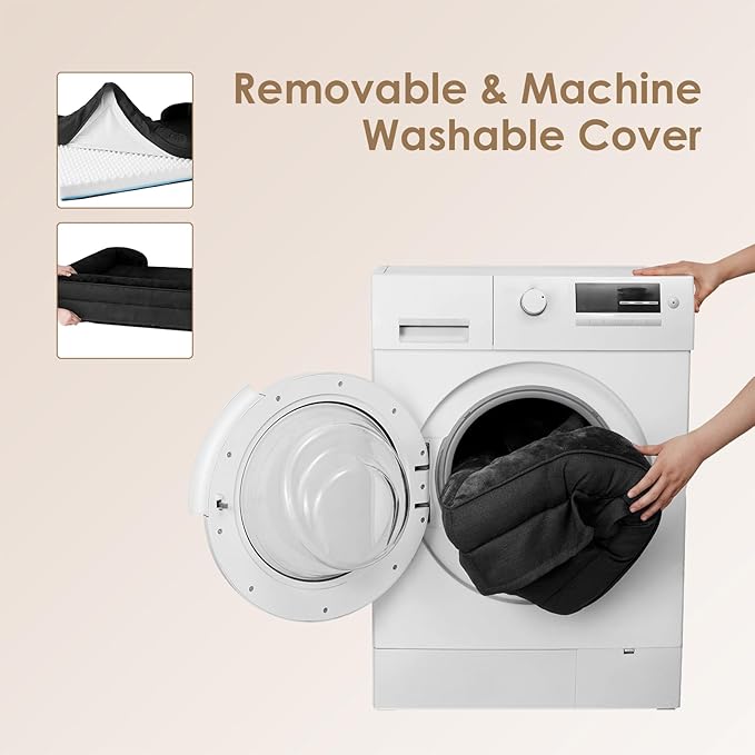 EHEYCIGA Orthopedic Dog Bed for Medium Dogs, Waterproof Memory Foam Medium Dog Beds with Sides, Non-Slip Bottom and Egg-Crate Foam Pet Couch Bed with Washable Removable Cover, Black-PawvioPets