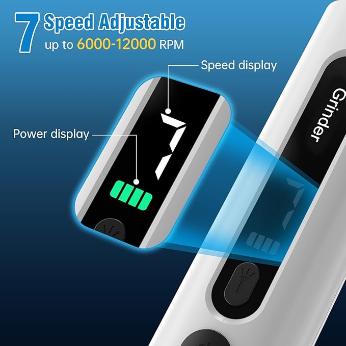 Dog Nail Grinder, 7-Speed Quiet Electric Dog Nail Trimmers, Dog Nail Clippers with Sponge Dust Collection & File for Small Medium Large Dogs, Rechargeable Pet Paw Grooming Supplies Kit-PawvioPets