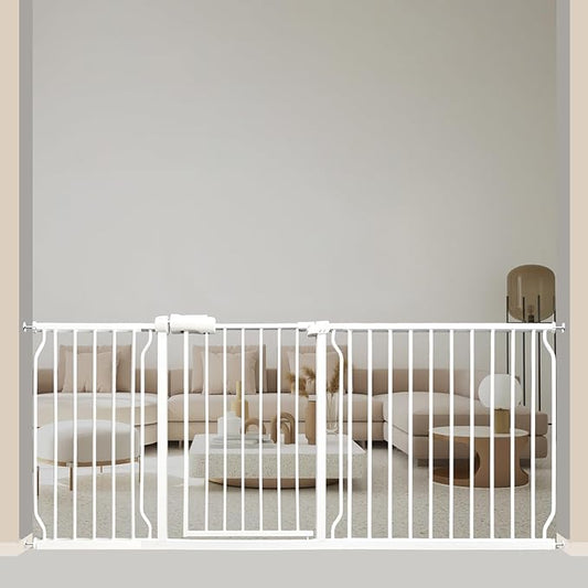 Baby Gates Extra Wide 71.5-76.4 Inch Large Baby Gates for Stairs Tension Pet Dog Gates Indoor for Doorways No Drilling Pressure Mounted Pet Gates for Kids-PawvioPets