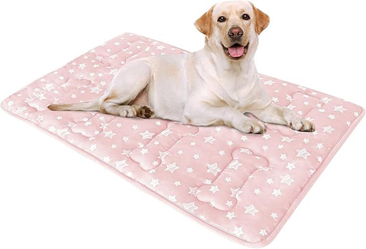Dog Crate Mat (36" X 23"), Soft Dog Bed Mat with Cute Prints, Personalized Crate Pad, Anti-Slip Bottom, Machine Washable Kennel Pad-PawvioPets